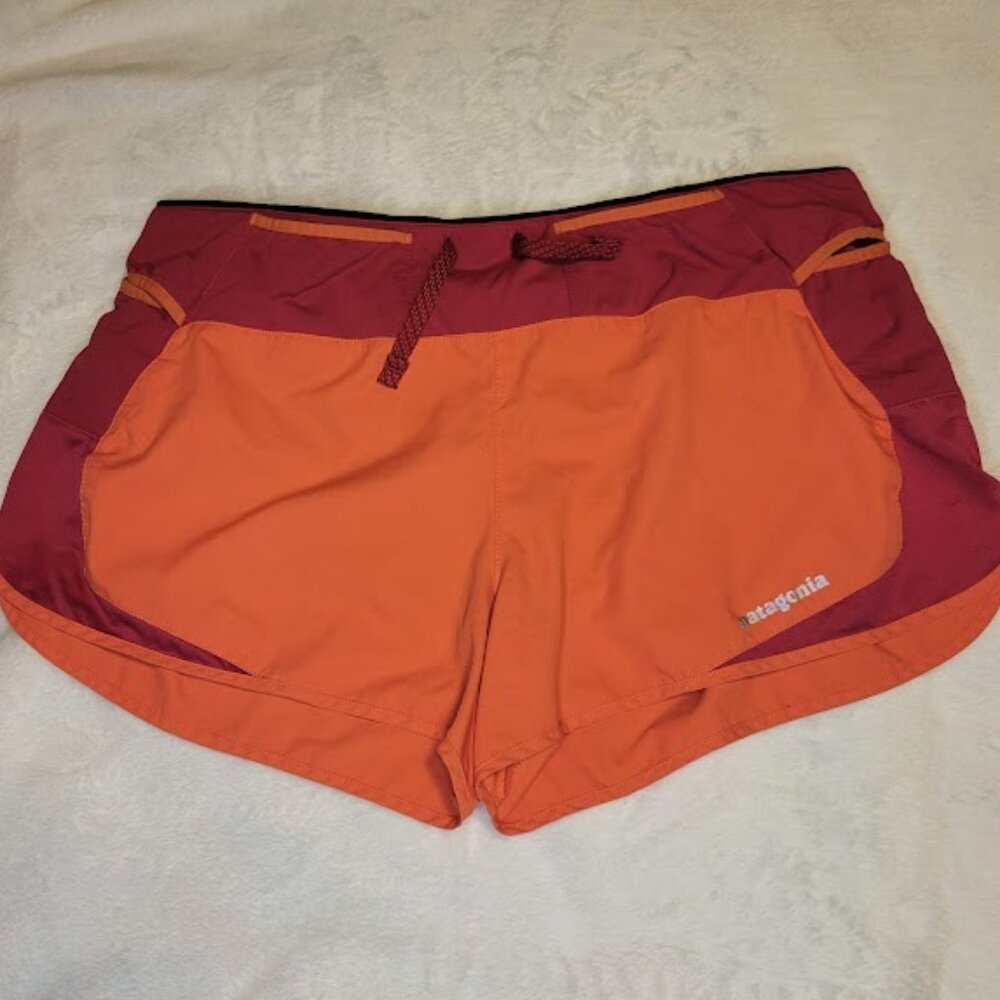 Patagonia Strider Pro Trail Running Shorts Orange Red Women’s M - Picture 2 of 7